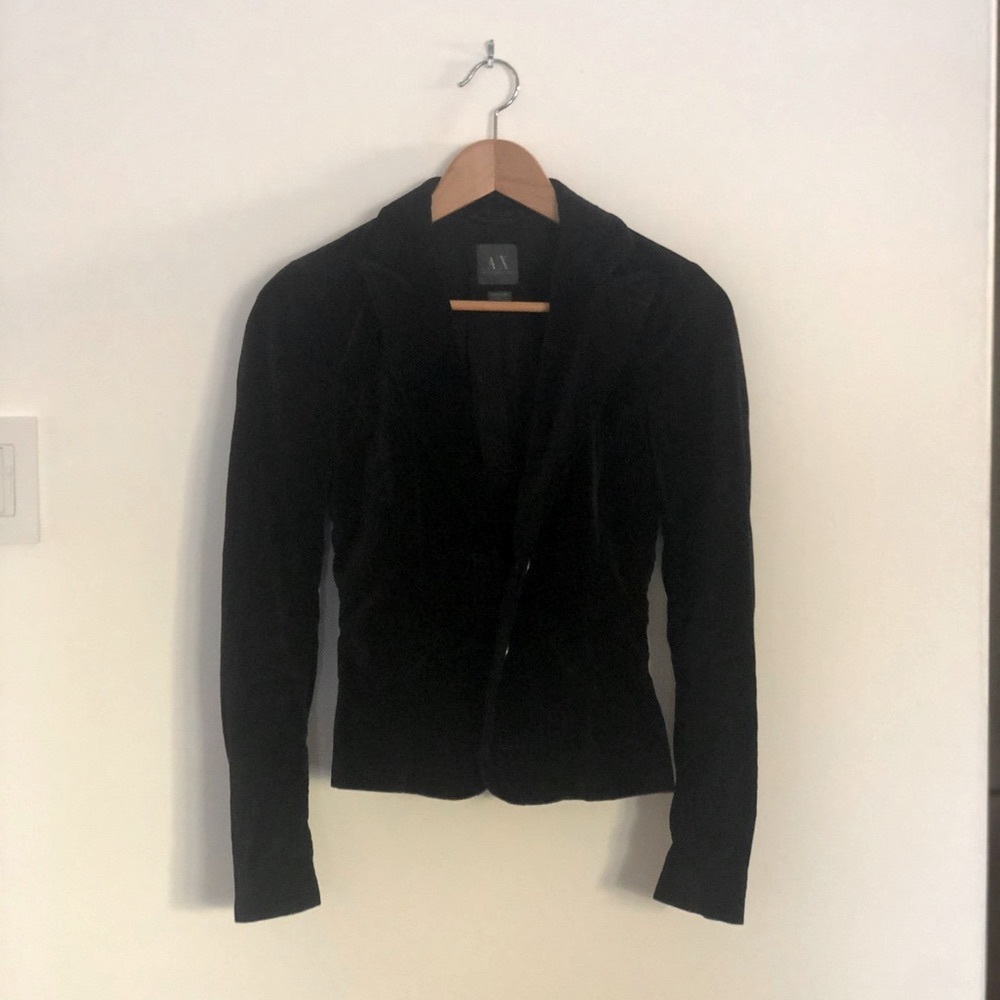 Armani Exchange Black Velvet Blazer XS